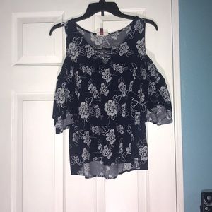 Flower Print Off The Shoulder Flowy Tank Top